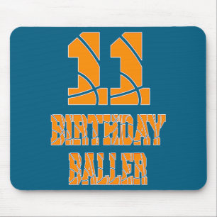 11th Birthday Baller Boy 11 Years Old Basketball T Mouse Pad