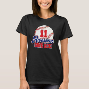 11th Birthday Baseball Player 11 Years Old Vintage T-Shirt