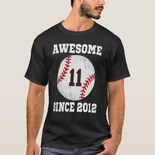 11th Birthday Baseball Player 11 Years Old Vintage T-Shirt