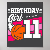 11th Birthday Basketball Birthday 11 Year Old Girl