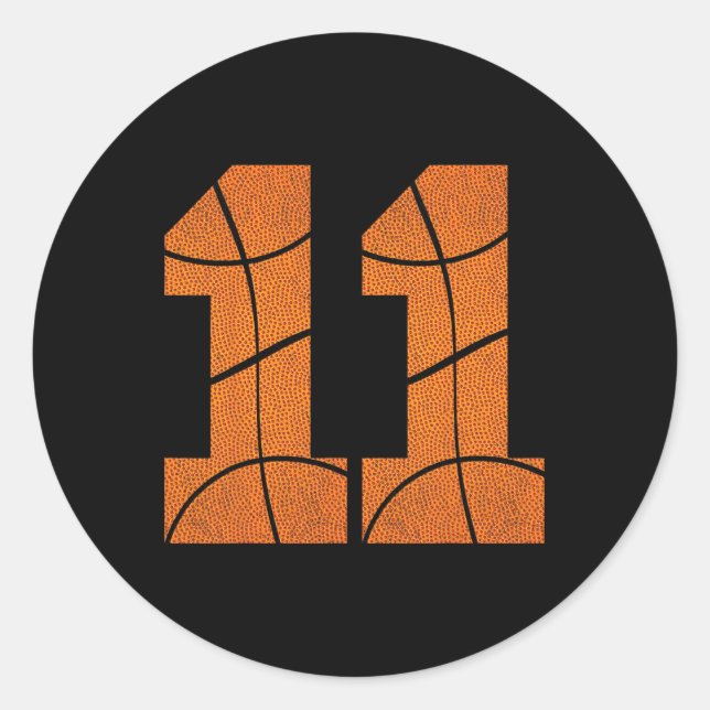 11th Birthday Basketball Boys Kids  Classic Round Sticker (Front)