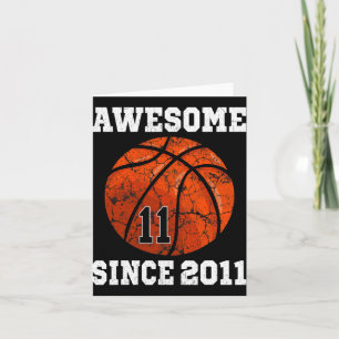 11th Birthday Basketball Player 11 Years Old Vinta Card