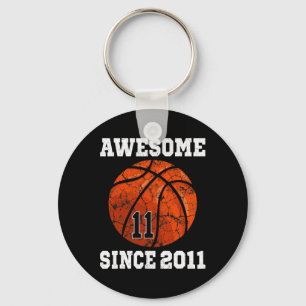 11th Birthday Basketball Player 11 Years Old Vinta Key Ring