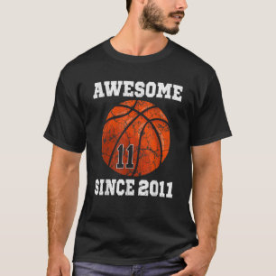 11th Birthday Basketball Player 11 Years Old Vinta T-Shirt