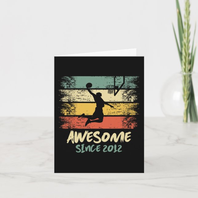 11th Birthday Basketball Player Awesome Since 2012 Card (Front)