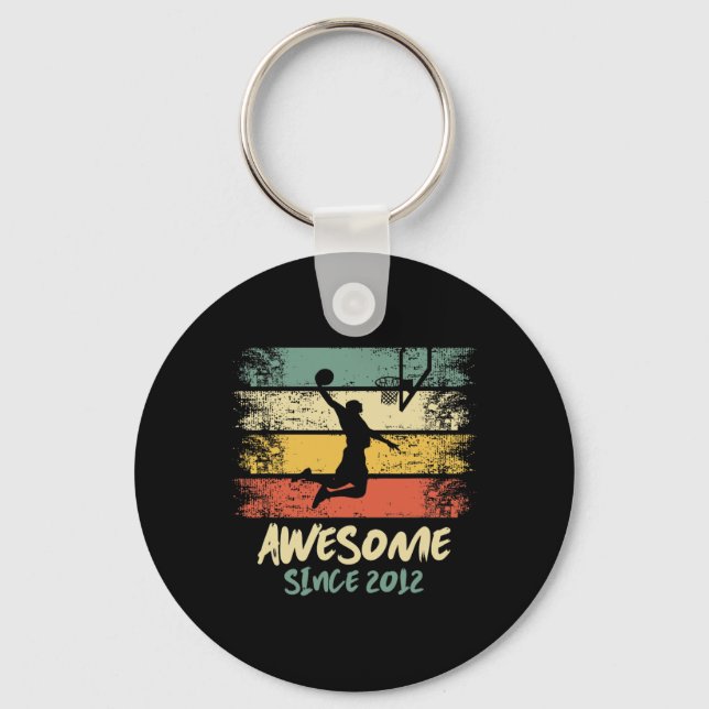 11th Birthday Basketball Player Awesome Since 2012 Key Ring (Front)