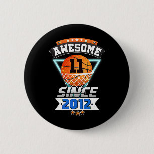 11th Birthday Basketball Player Awesome Since 201 6 Cm Round Badge