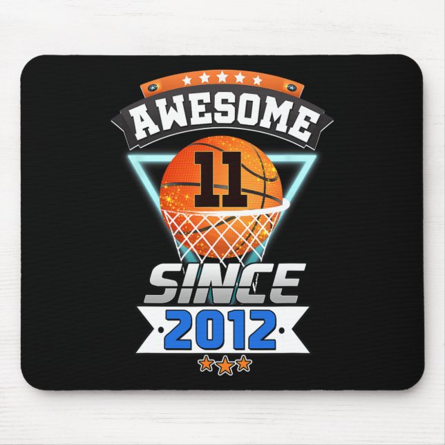 11th Birthday  Basketball Player Awesome Since 201 Mouse Pad (Front)