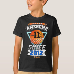 11th Birthday Basketball Player Awesome Since 201 T-Shirt