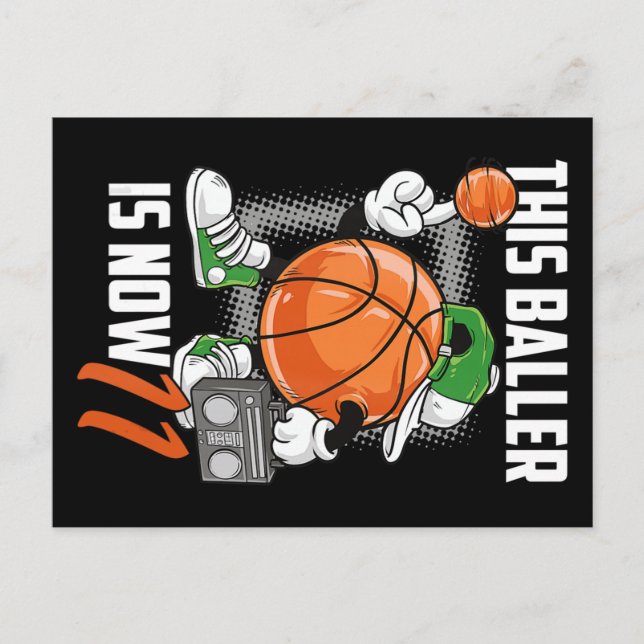 11th Birthday Basketball Player Funny 11 Years Old Postcard (Front)