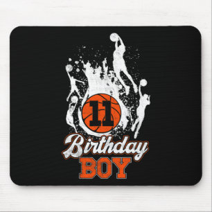 11th Birthday Basketball Theme Birthday Boy 11 Yrs Mouse Pad