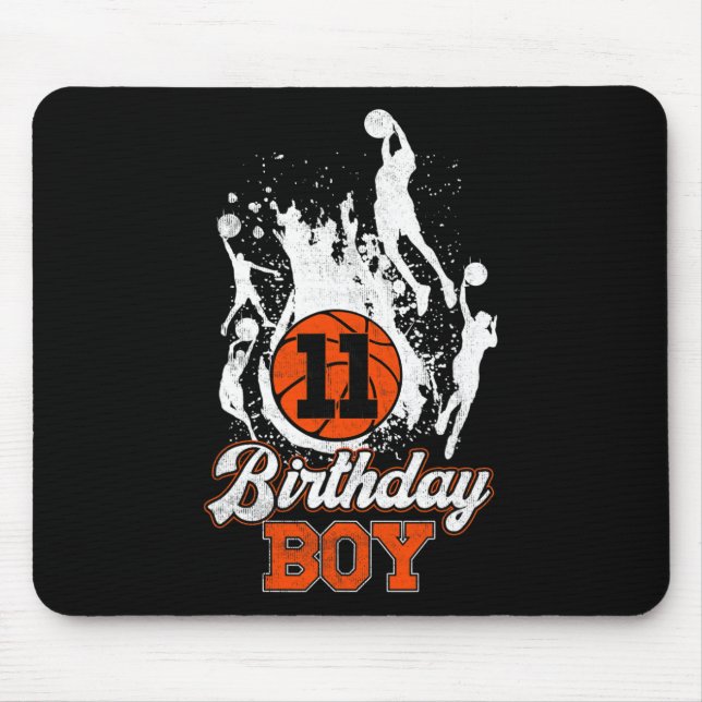 11th Birthday Basketball Theme Birthday Boy 11 Yrs Mouse Pad (Front)