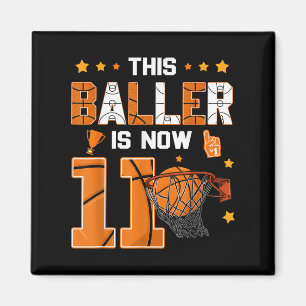 11th Birthday Basketball This Baller Is Now Eleven Magnet
