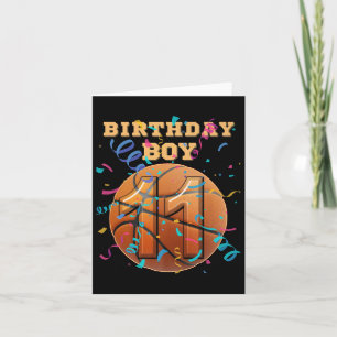 11th Birthday Boy 11 Years Old Basketball Players Card