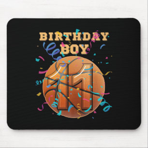 11th Birthday Boy 11 Years Old Basketball Players Mouse Pad