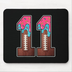 11th Birthday Boy Aamerican Football Ice Cream Mouse Pad