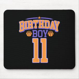 11th Birthday Boy Basketball Lover 11 Years Old Bd Mouse Pad