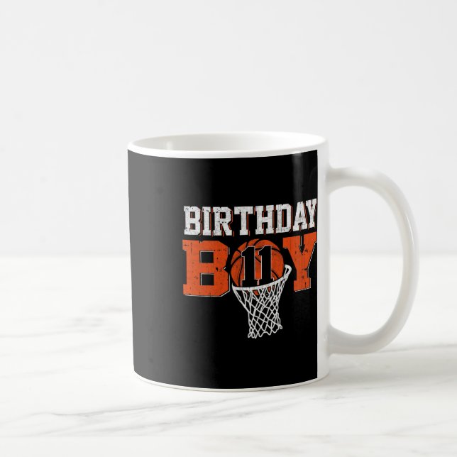 11th Birthday Boy Bysketbyll Lover 11 Years Old Bd Coffee Mug (Right)