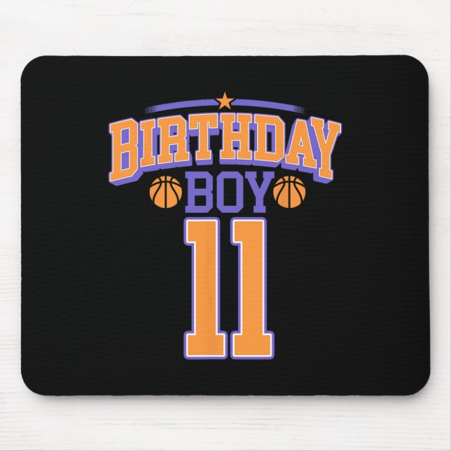 11th Birthday Boy Bysketbyll Lover 11 Years Old Bd Mouse Pad (Front)
