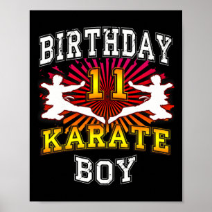 11th Birthday Boy - Karate 11 Years Old Kid Poster