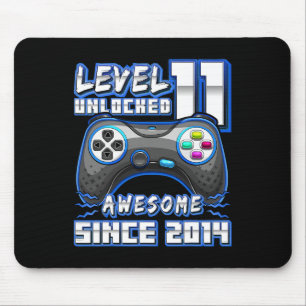 11th Birthday Boy Level 11 Gamer 11 Year Video Gam Mouse Pad