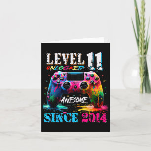 11th Birthday Boy Level 11 Unlocked Awesome Since  Card