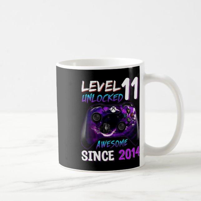 11th Birthday Boy Level 11 Unlocked Awesome Since  Coffee Mug (Right)