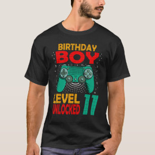 11th Birthday Boy Level 11 Unlocked Birthday 11 Ye T-Shirt