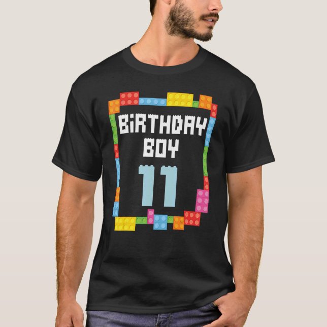 11th birthday Boy master builder 11 years old bloc T-Shirt (Front)