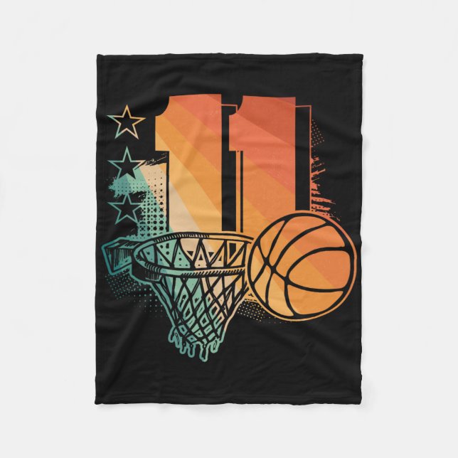 11th Birthday Boy Sketll Player Sketll 11 Years Ol Fleece Blanket (Front)