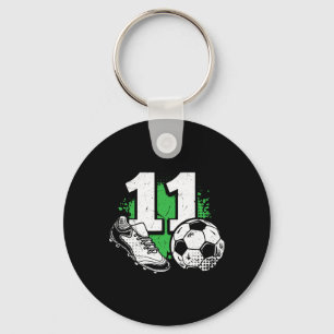 11th Birthday Boy Soccer Player Footll 11 Years Ol Key Ring
