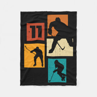11th Birthday Boys Icehockey Player Ice Hockey 11 Fleece Blanket