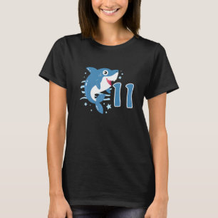 11th Birthday Boys Shark 11 years Old Ocean Shark  T-Shirt