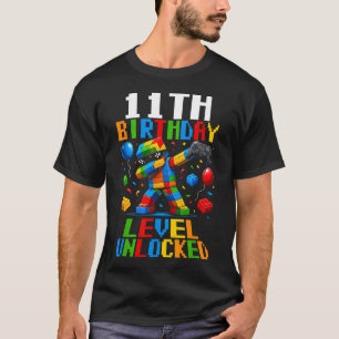 11Th Birthday Building Brick Funny 11 Year Old T-Shirt