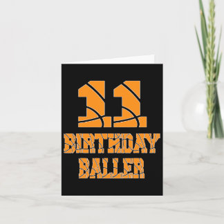11th Birthday Byller Boy 11 Years Old Bysketbyll T Card