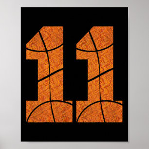 11th Birthday Bysketbyll Boys Kids  Poster
