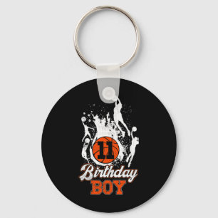 11th Birthday Bysketbyll Theme Birthday Boy 11 Yrs Key Ring