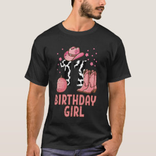 11th Birthday Cow Pattern Cowgirl 11 Year Old Bday T-Shirt