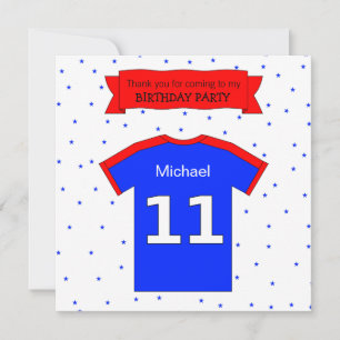 11th birthday custom name and text thank you card