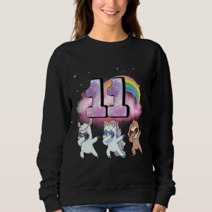 11th Birthday Dabbing Unicorn Sloth Sheep Sweatshirt