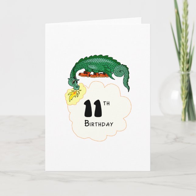 11th Birthday Dragon Card (Front)