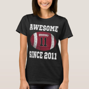 11th Birthday Football Player 11 Years Old Vintage T-Shirt