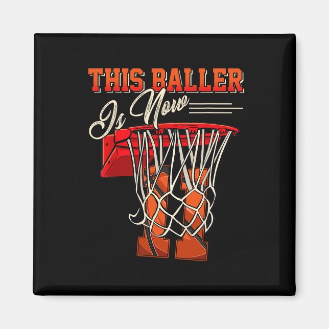 11th Birthday  For Boy Basketball 11 Years Old Kid Magnet (Front)