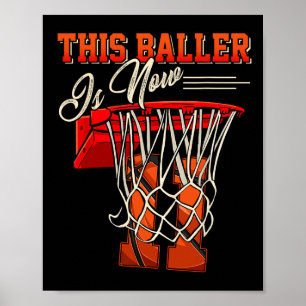11th Birthday For Boy Basketball 11 Years Old Kid Poster