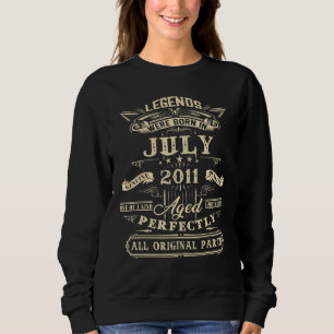 11th Birthday For Legends Born July 2011 11 Years Sweatshirt