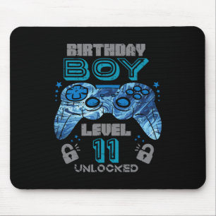 11th Birthday Gamer Level 11 Unlocked Video Gaming Mouse Pad