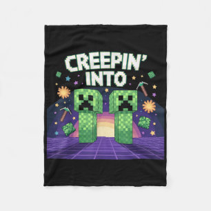 11th Birthday Gamer Pixel Creepin’ Into 11 Video G Fleece Blanket