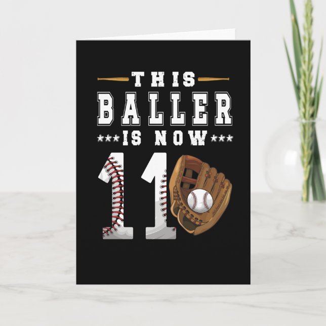 11th Birthday Gift Baseball Player 11 Year Old Boy Card (Front)