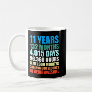 11th Birthday Gift Boys 11s Years Beings Awesome Coffee Mug