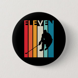 11th Birthday Gift Eleven Vintage Hockey 11 Year O 6 Cm Round Badge